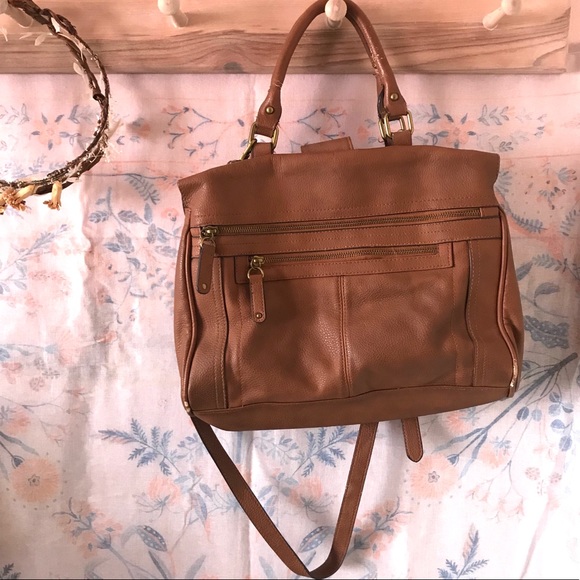 Merona Handbags - Merona Brown Faux Leather Satchel Purse